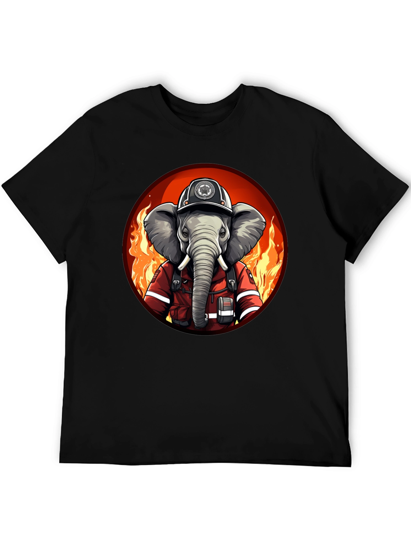 Elephant Firefighter T-Shirt - Unique Graphic Tee