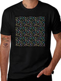 Musical Notes Pattern T-Shirt - Black