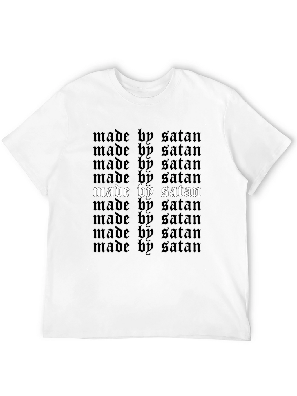 Made by Satan T-Shirt - Gothic Text Design