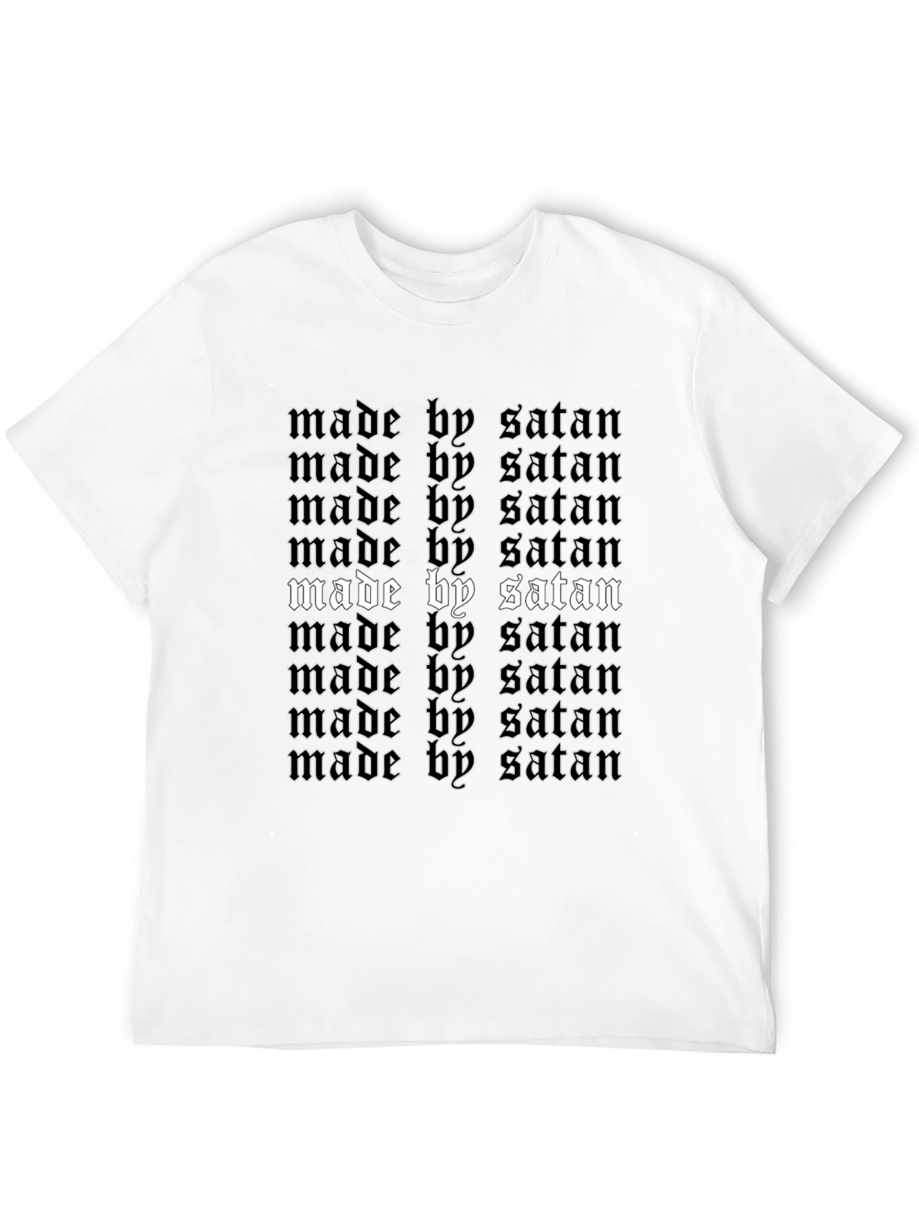 Made by Satan T-Shirt - Gothic Text Design
