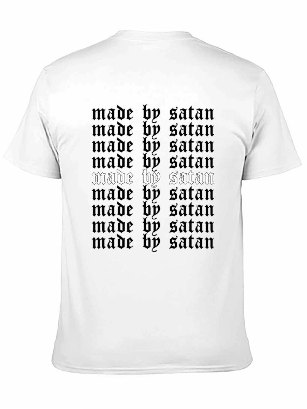 Made by Satan T-Shirt - Gothic Text Design