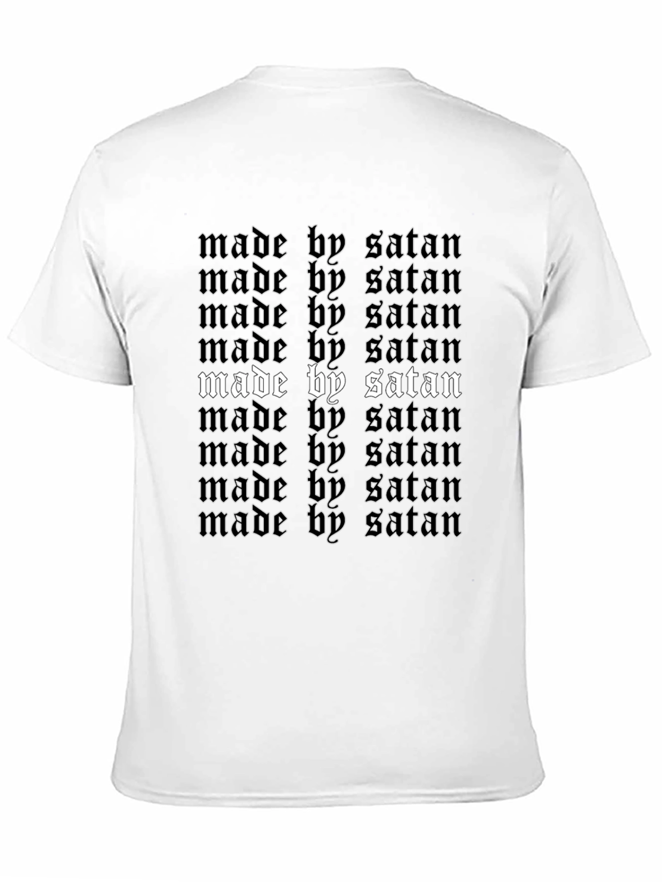 Made by Satan T-Shirt - Gothic Text Design