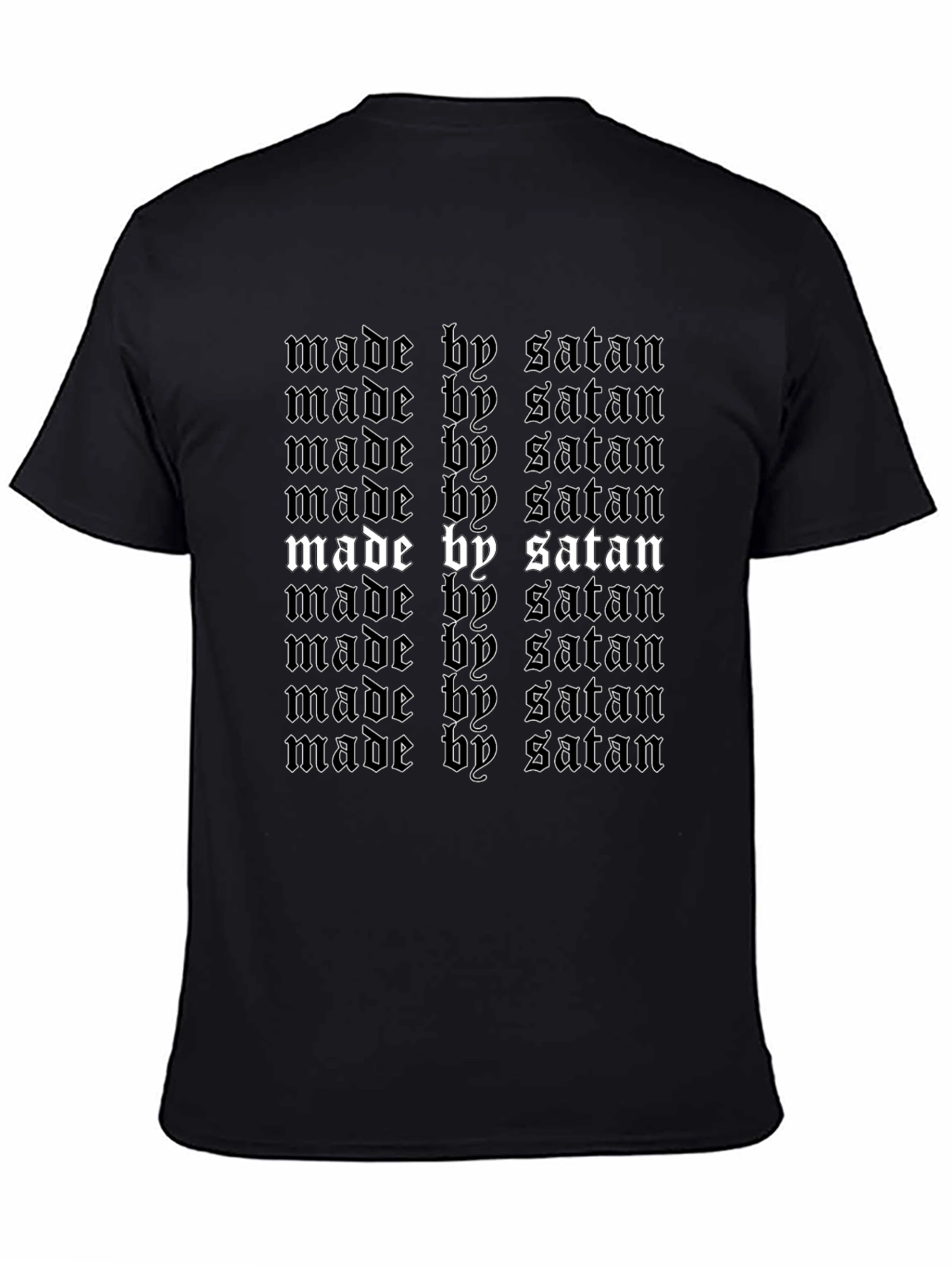 Made by Satan T-Shirt - Gothic Text Design