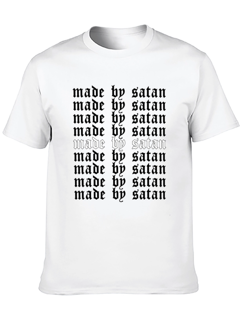 Made by Satan T-Shirt - Gothic Text Design