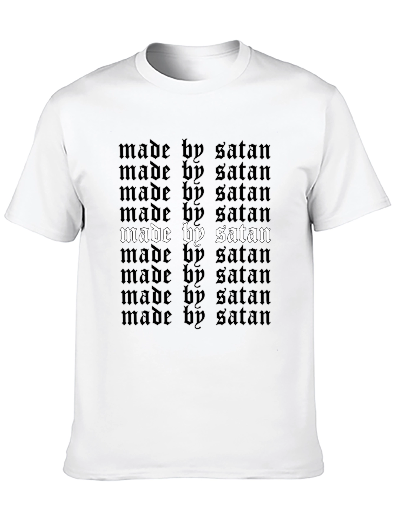 Made by Satan T-Shirt - Gothic Text Design