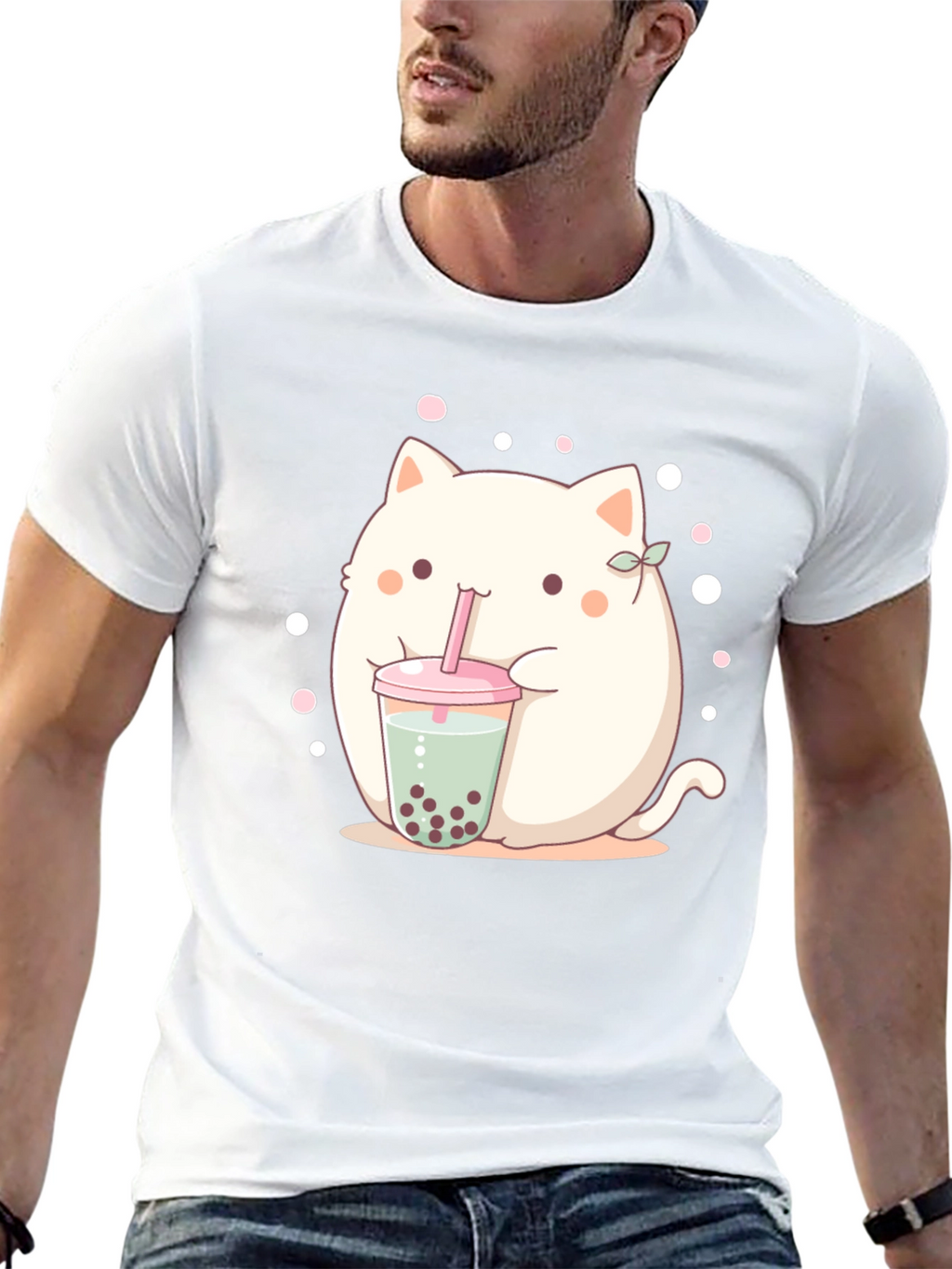 Cute Boba Cat T-Shirt - Kawaii Style