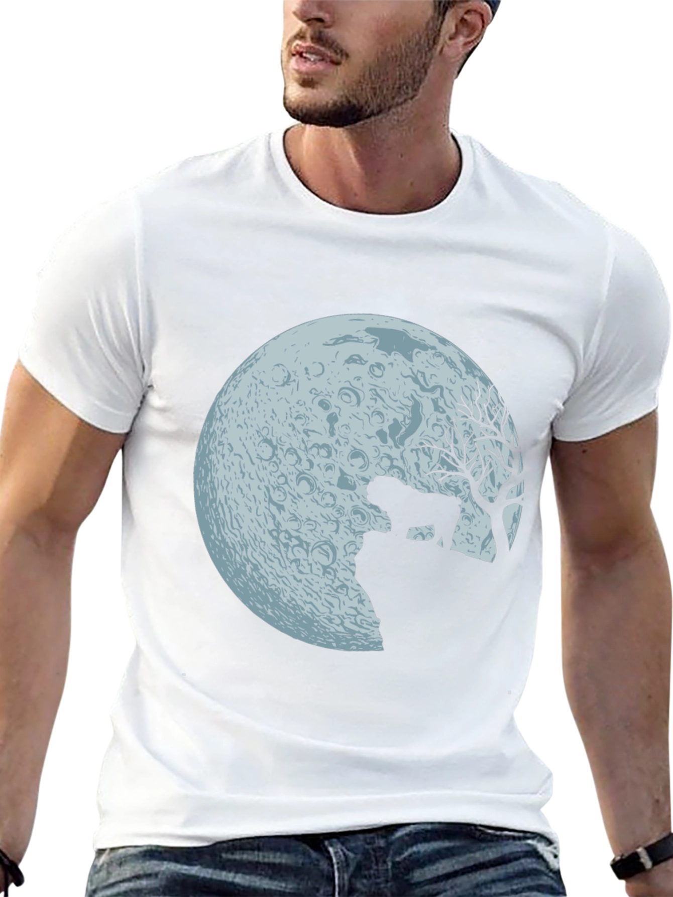 Bulldog Moon Silhouette Graphic Tee