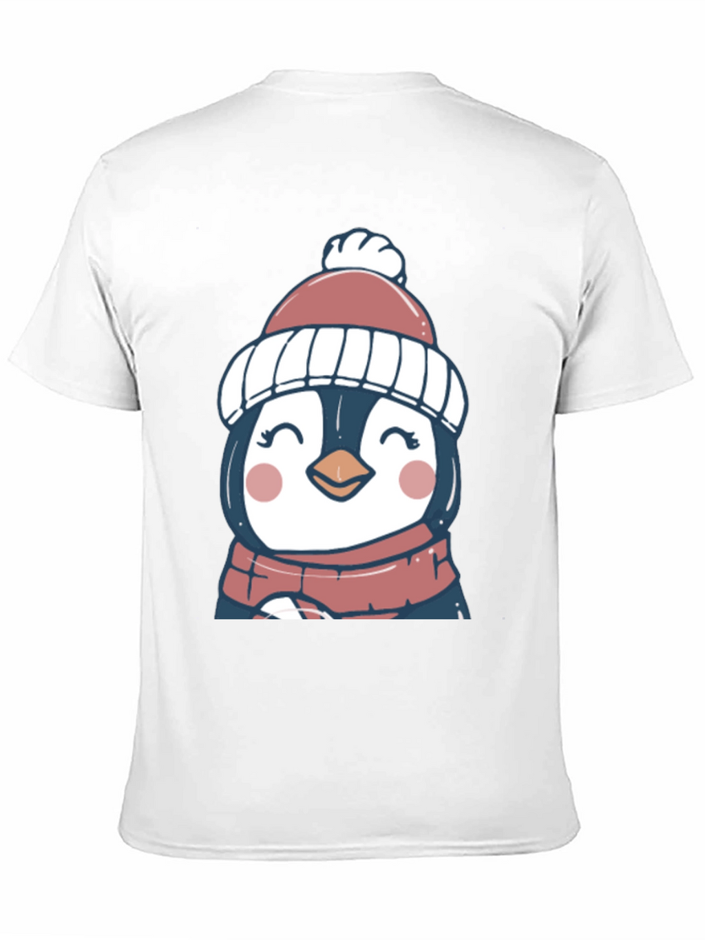 Cute Winter Penguin Graphic Tee - Soft Black T-Shirt
