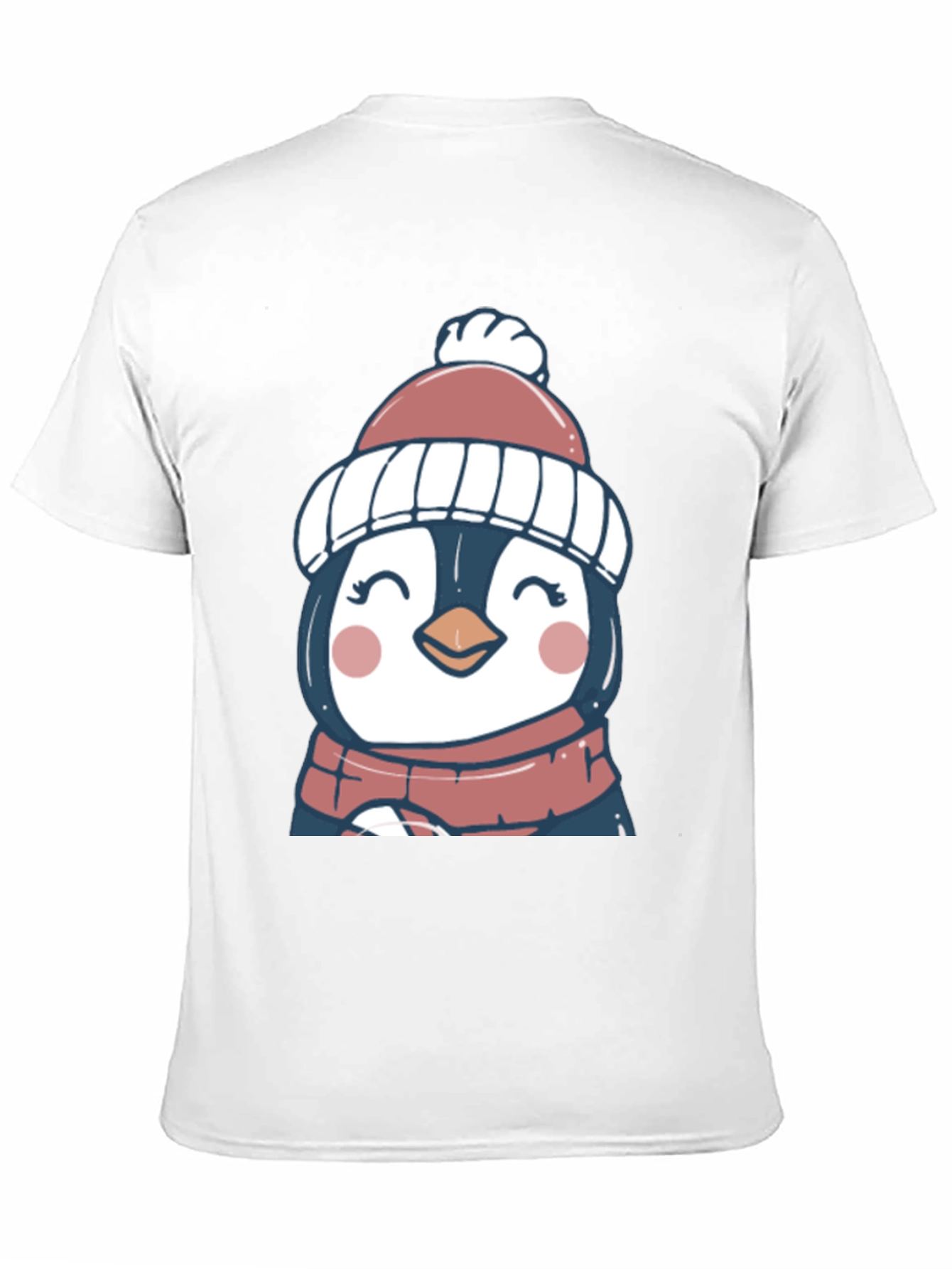 Cute Winter Penguin Graphic Tee - Soft Black T-Shirt