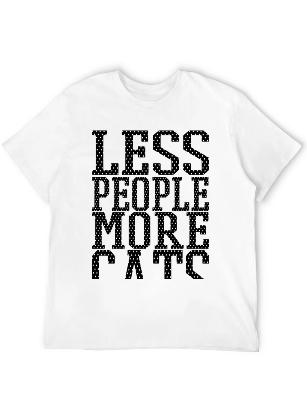 Less People More Cats Graphic T-Shirt - Black