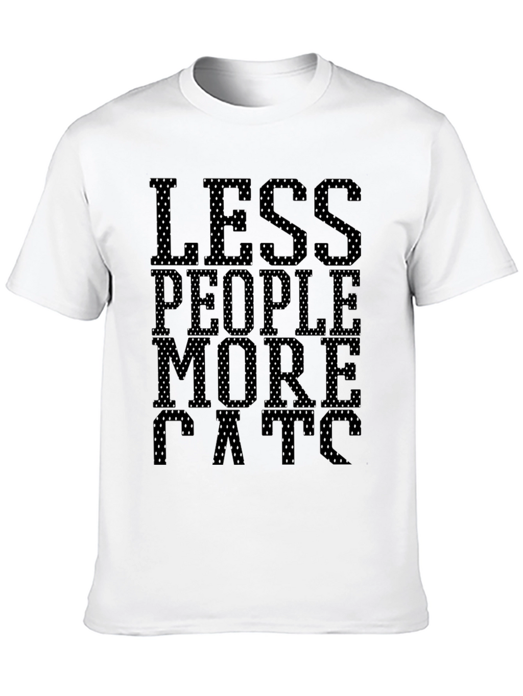 Less People More Cats Graphic T-Shirt - Black