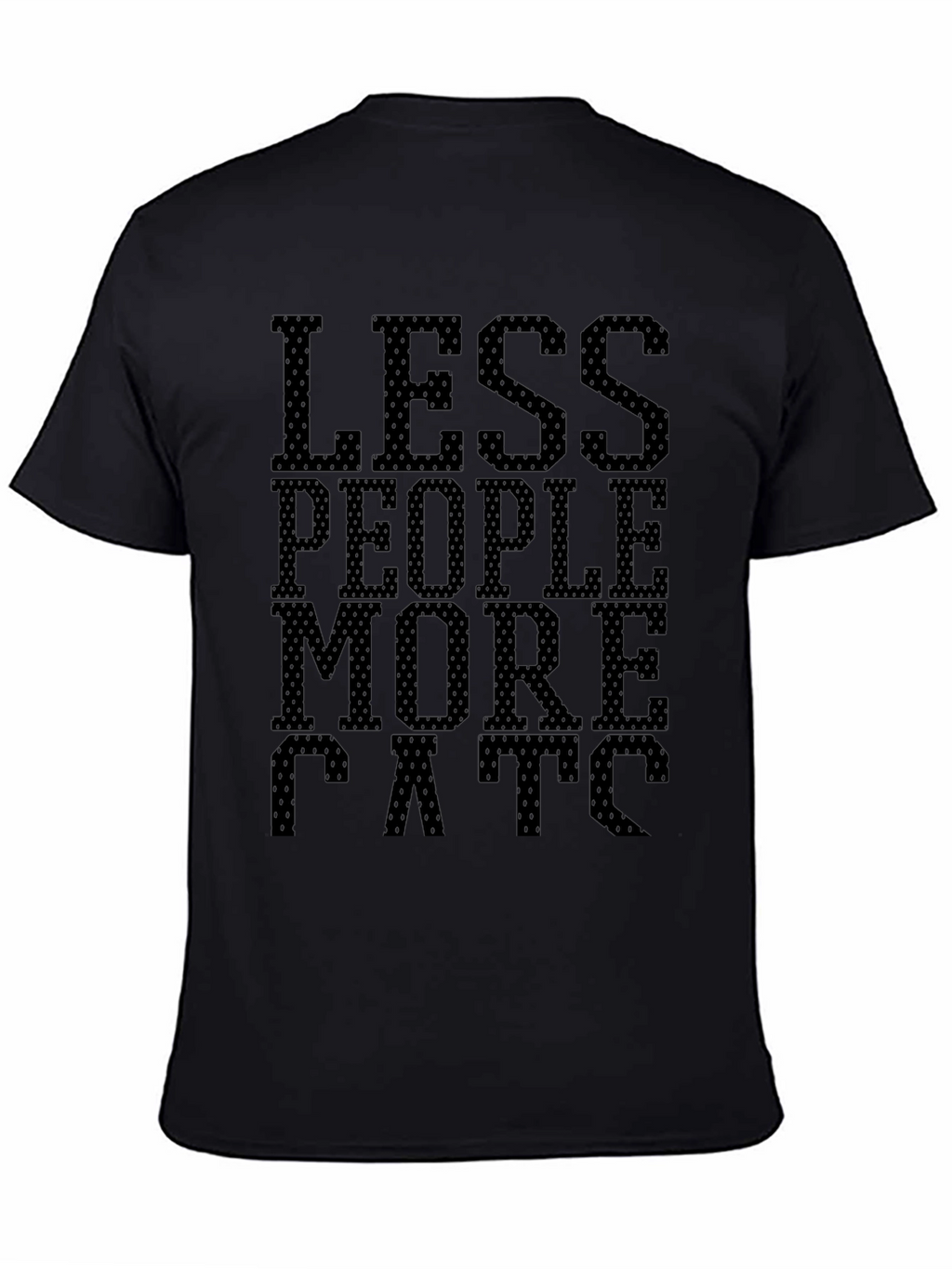 Less People More Cats Graphic T-Shirt - Black
