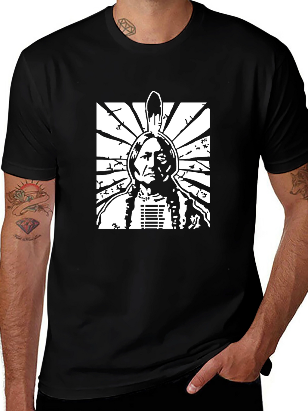 Chief Sitting Bull Black T-Shirt