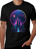 Neon Cityscape Graphic T-Shirt
