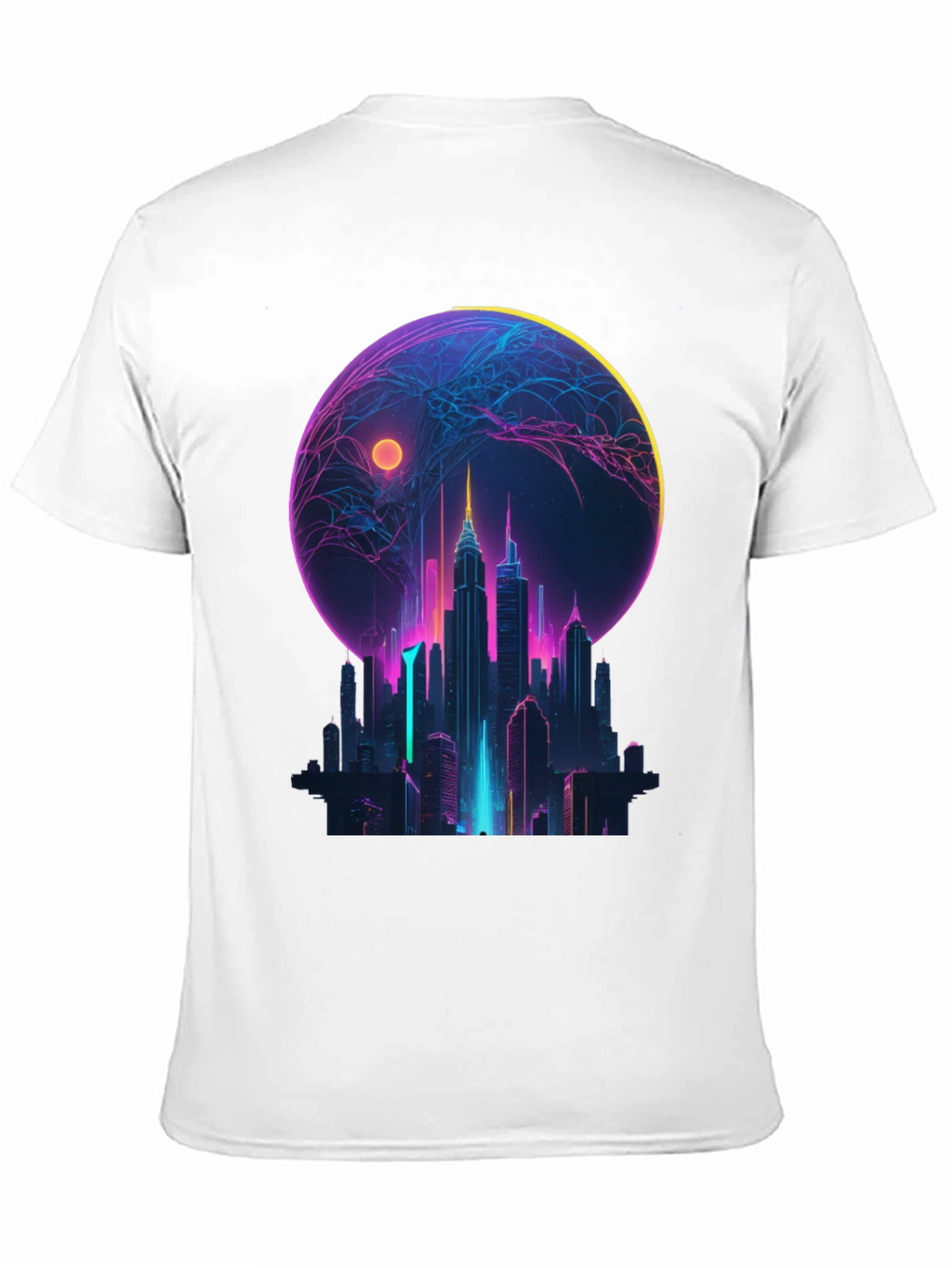 Neon Cityscape Graphic T-Shirt