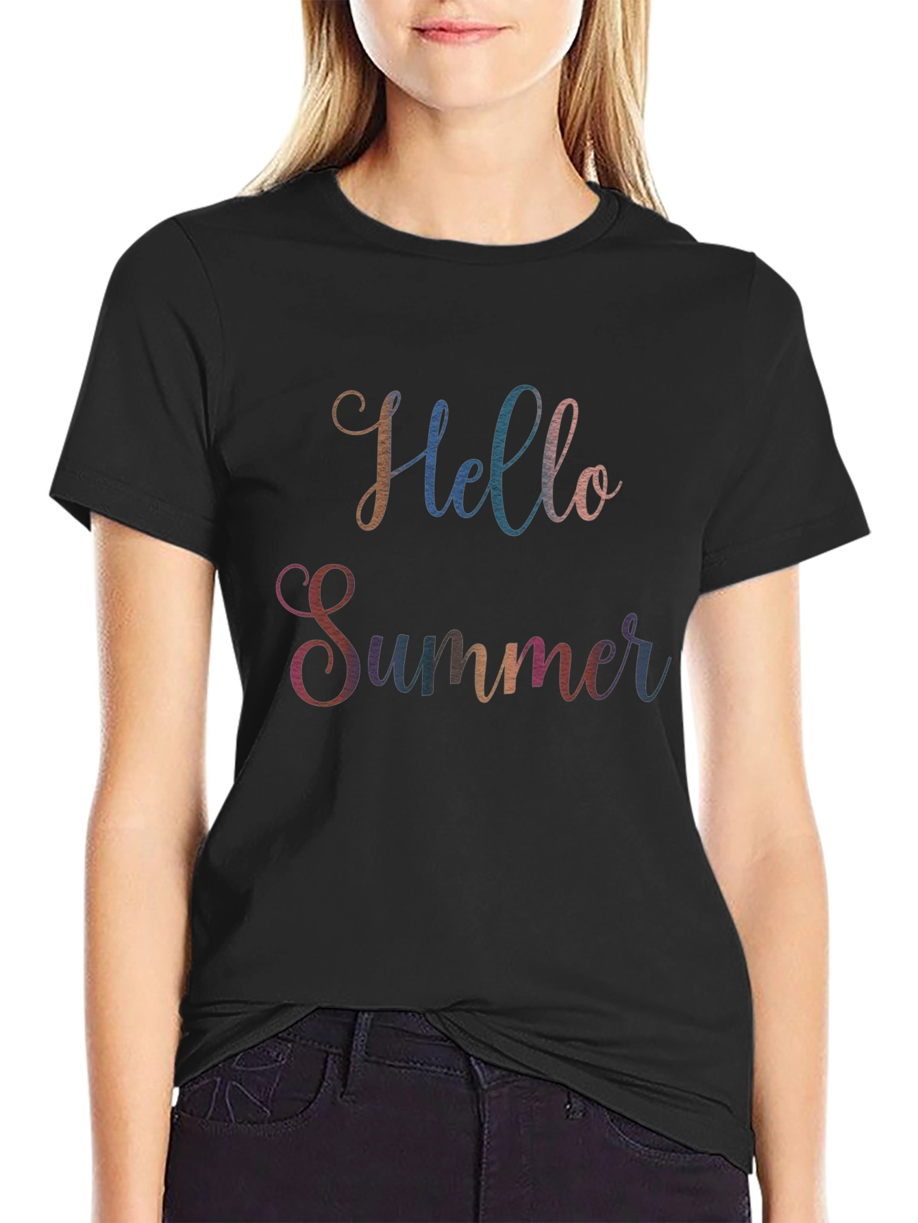 Hello Summer Graphic Tee - Soft Cotton Blend