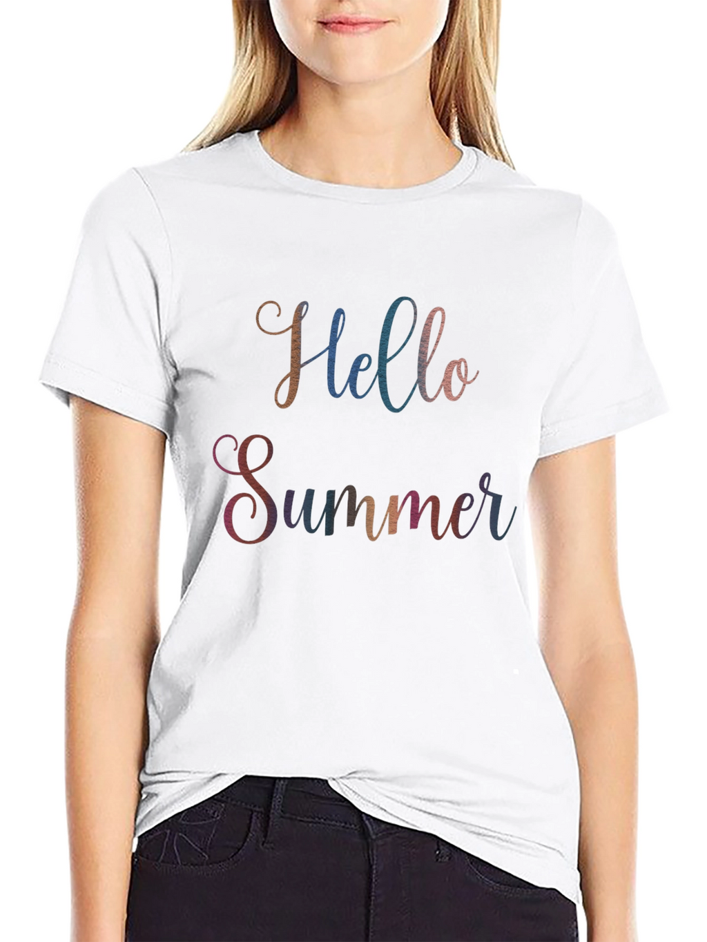 Hello Summer Graphic Tee - Soft Cotton Blend