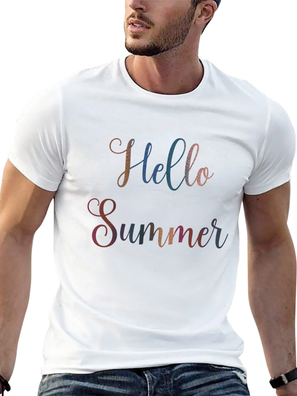 Hello Summer Graphic Tee - Soft Cotton Blend