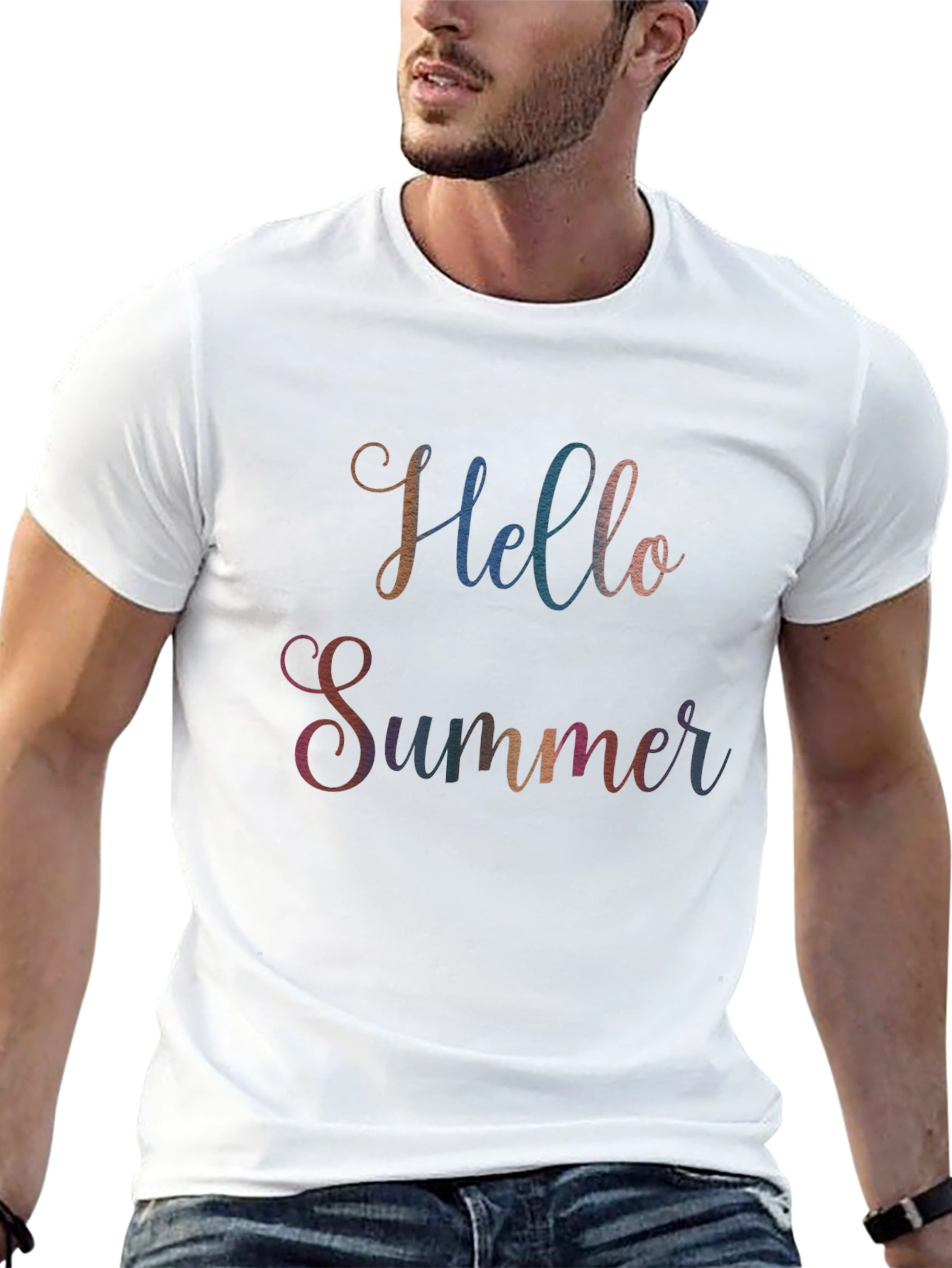 Hello Summer Graphic Tee - Soft Cotton Blend