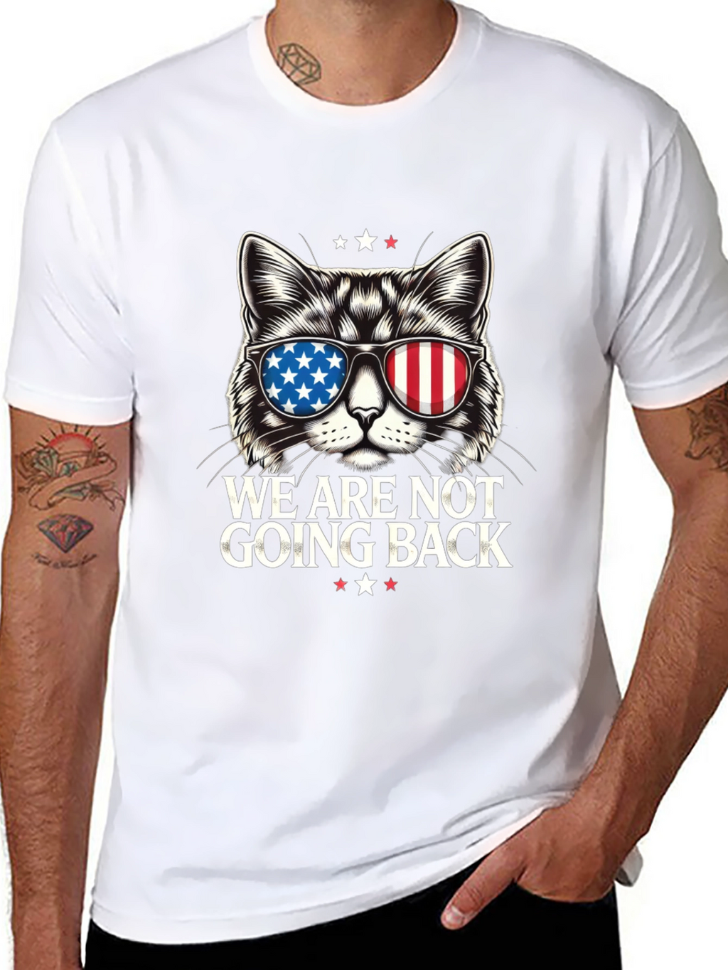 Patriotic Cat T-Shirt - We Are Not Going Back