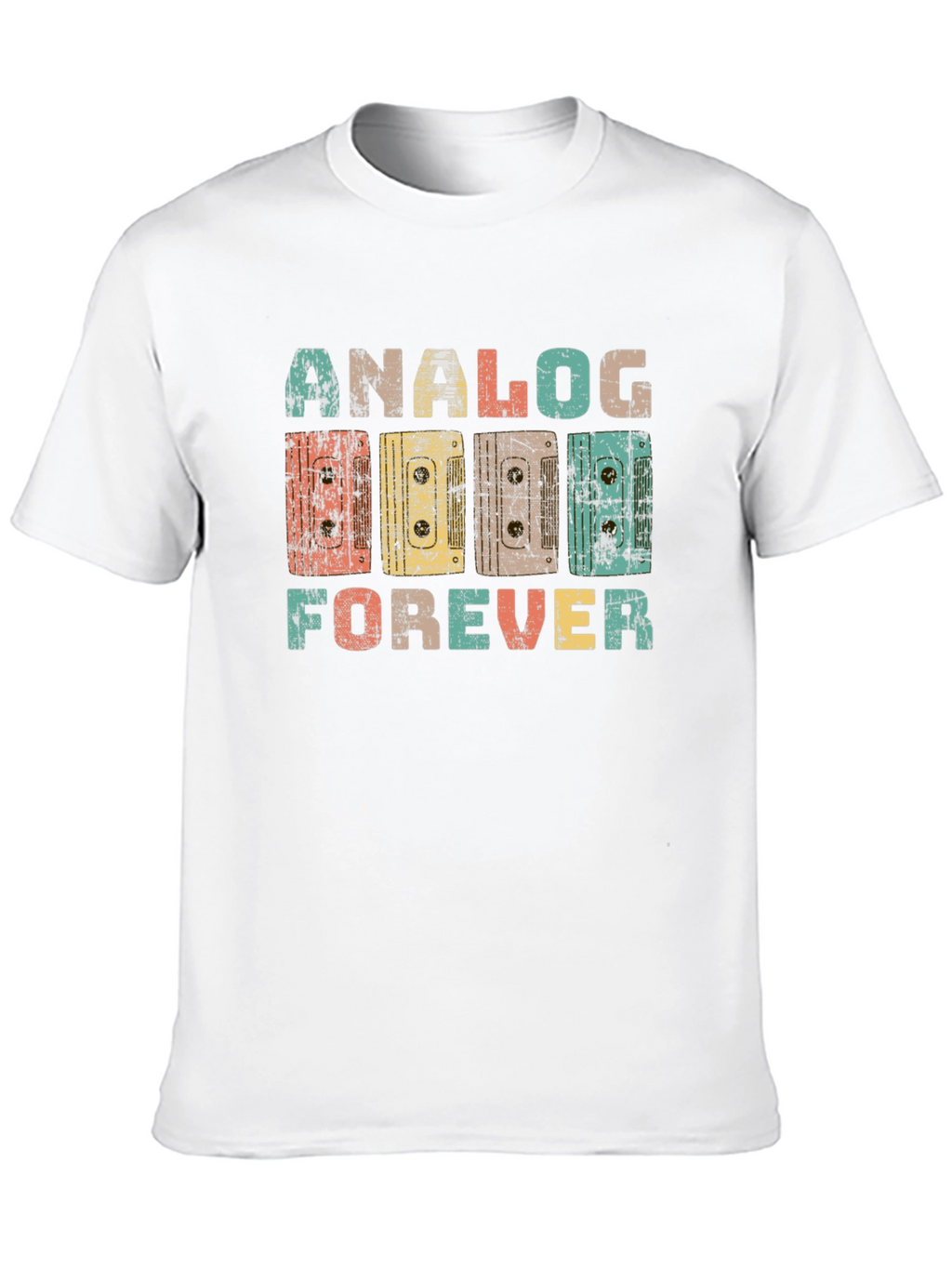 Retro Analog Forever Cassette Tape Graphic T-Shirt