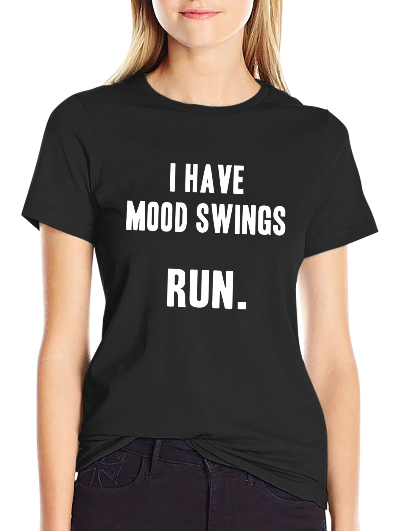 Humorous Mood Swings Graphic Tee - Black