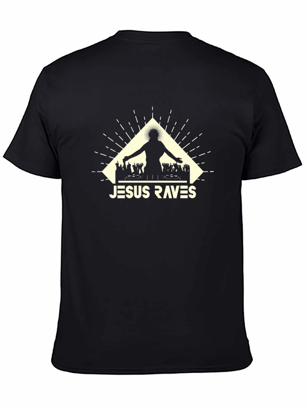 Jesus Raves Graphic Tee - Black Cotton T-Shirt