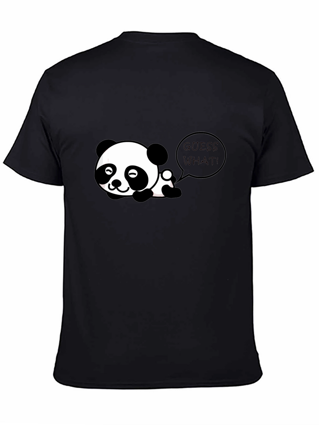 Cute Panda Guess What! Black T-Shirt
