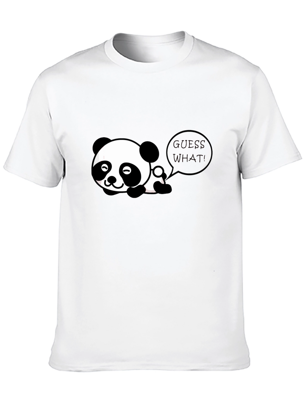 Cute Panda Guess What! Black T-Shirt