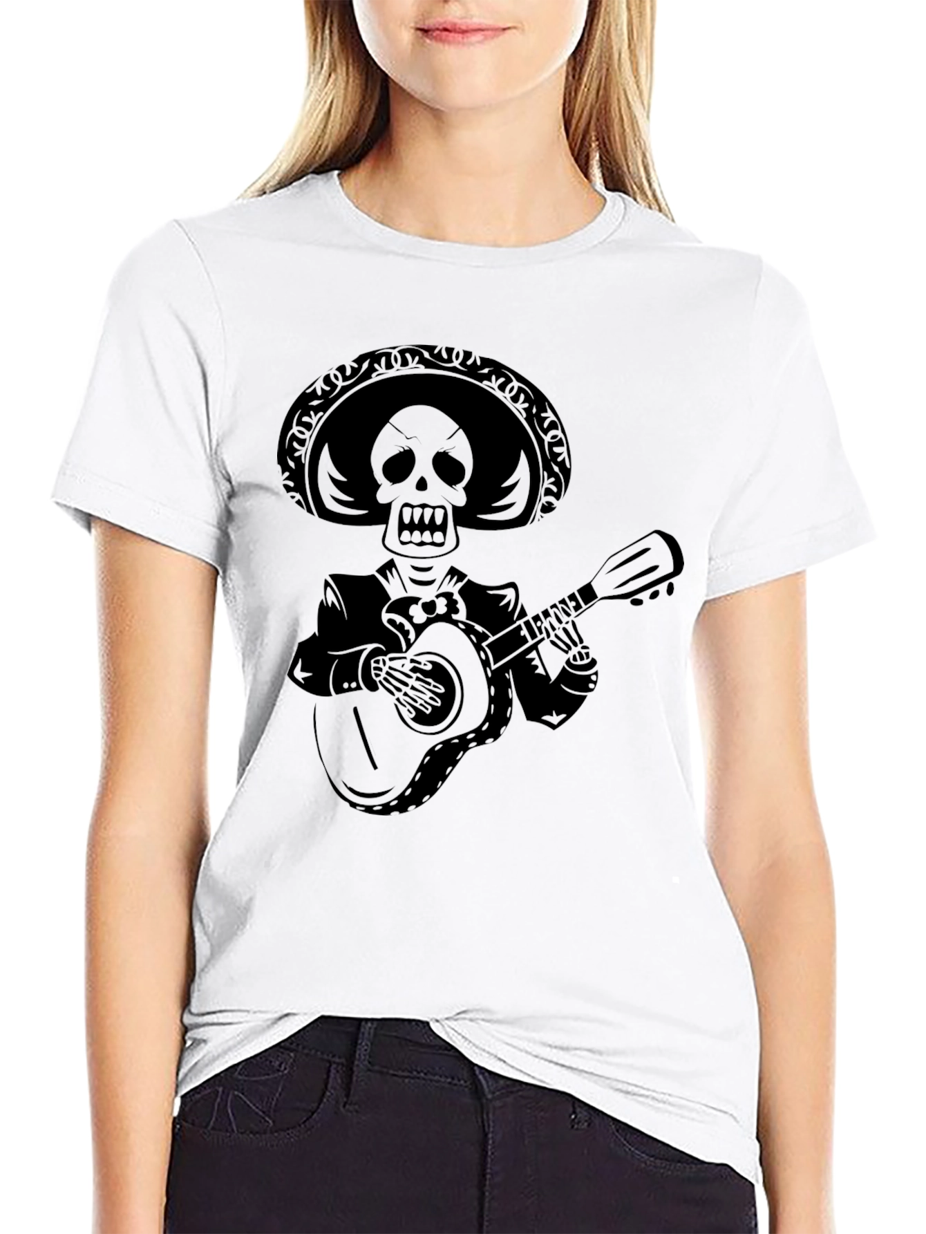 Skeleton Mariachi Black T-Shirt