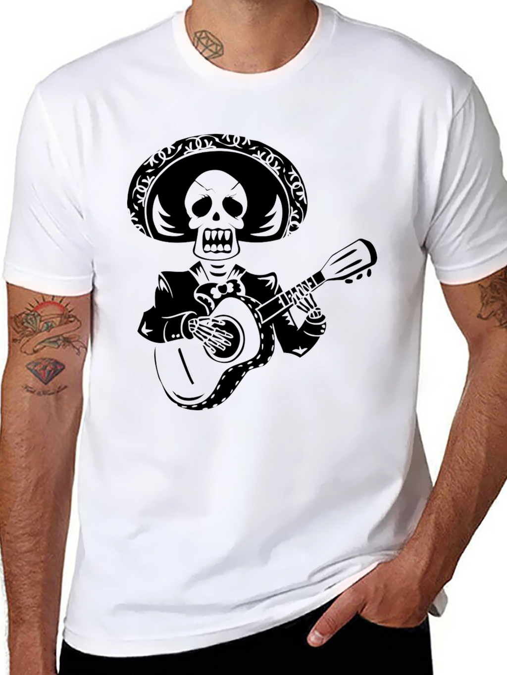 Skeleton Mariachi Black T-Shirt