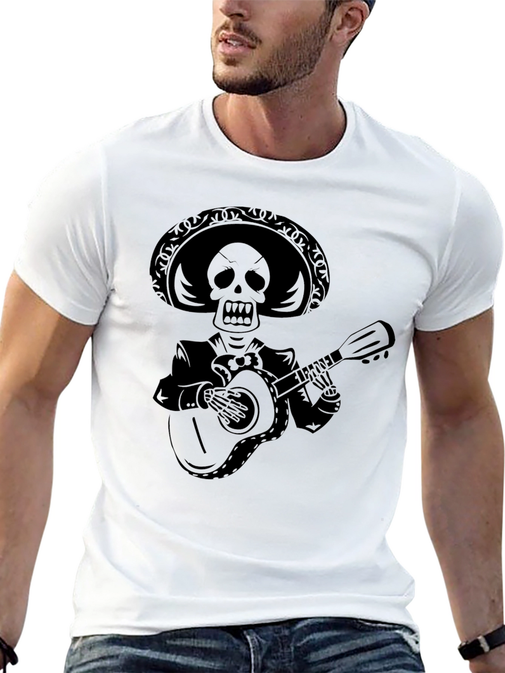 Skeleton Mariachi Black T-Shirt