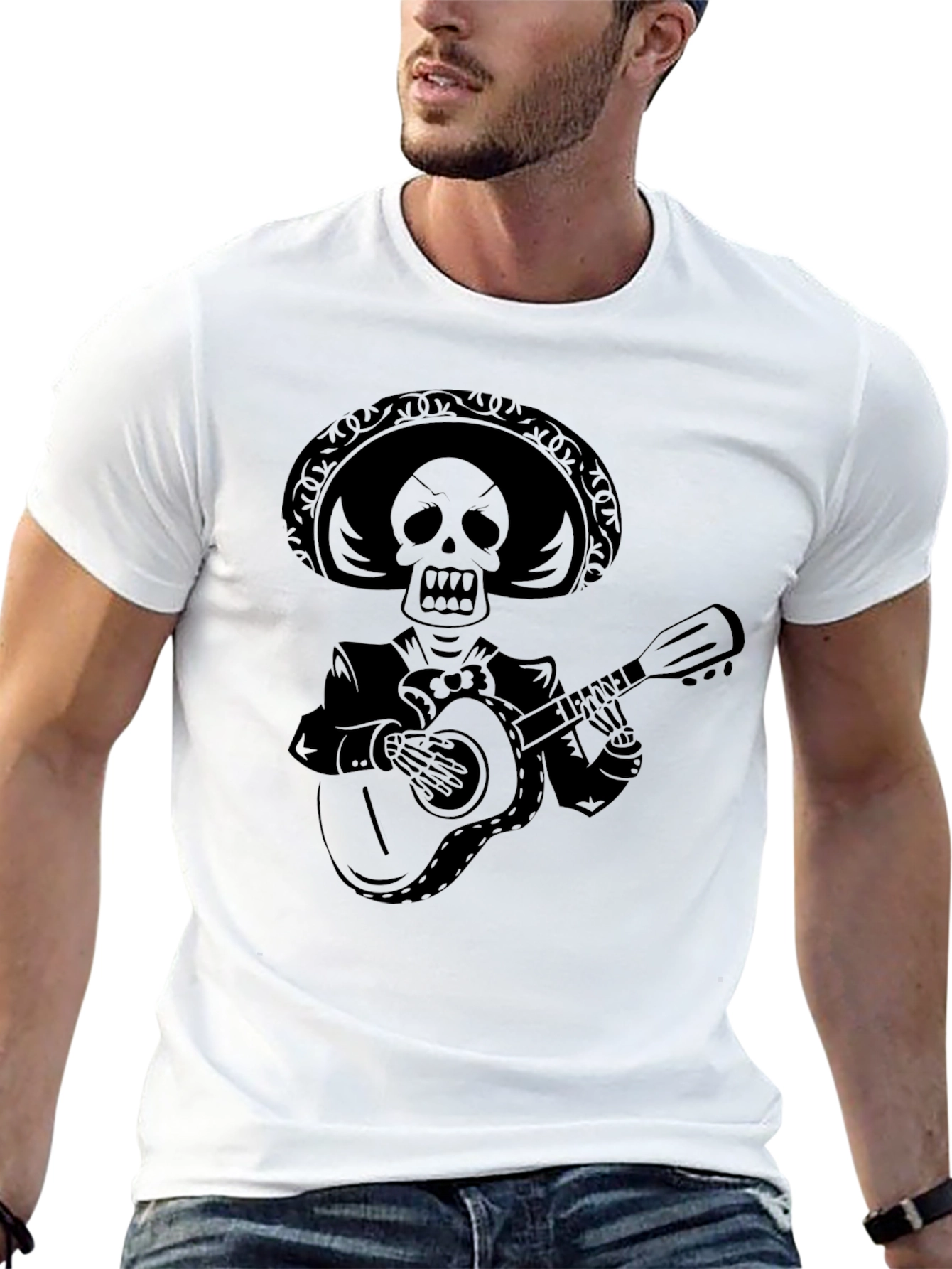 Skeleton Mariachi Black T-Shirt