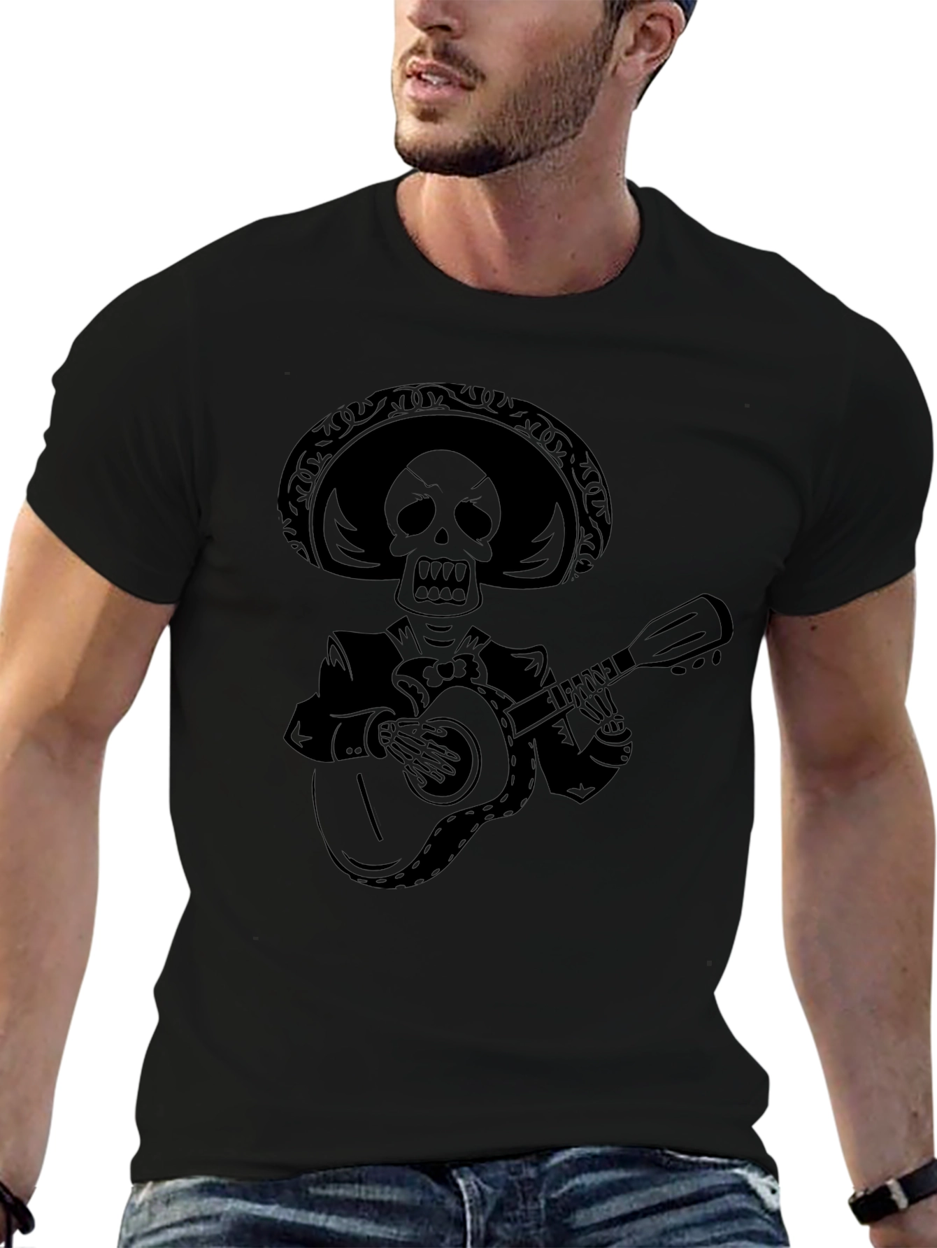 Skeleton Mariachi Black T-Shirt