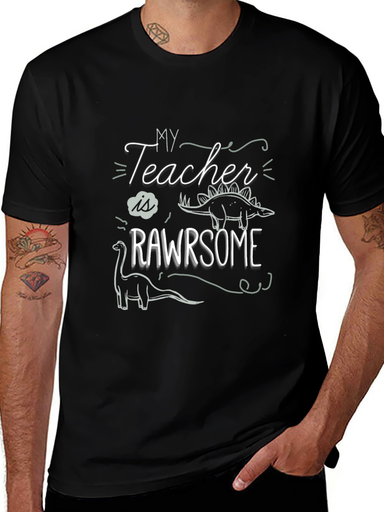 My Teacher is RAWRsome T-Shirt - Dinosaur Tee