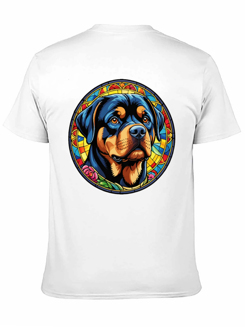 Rottweiler Stained Glass Graphic Tee - Black