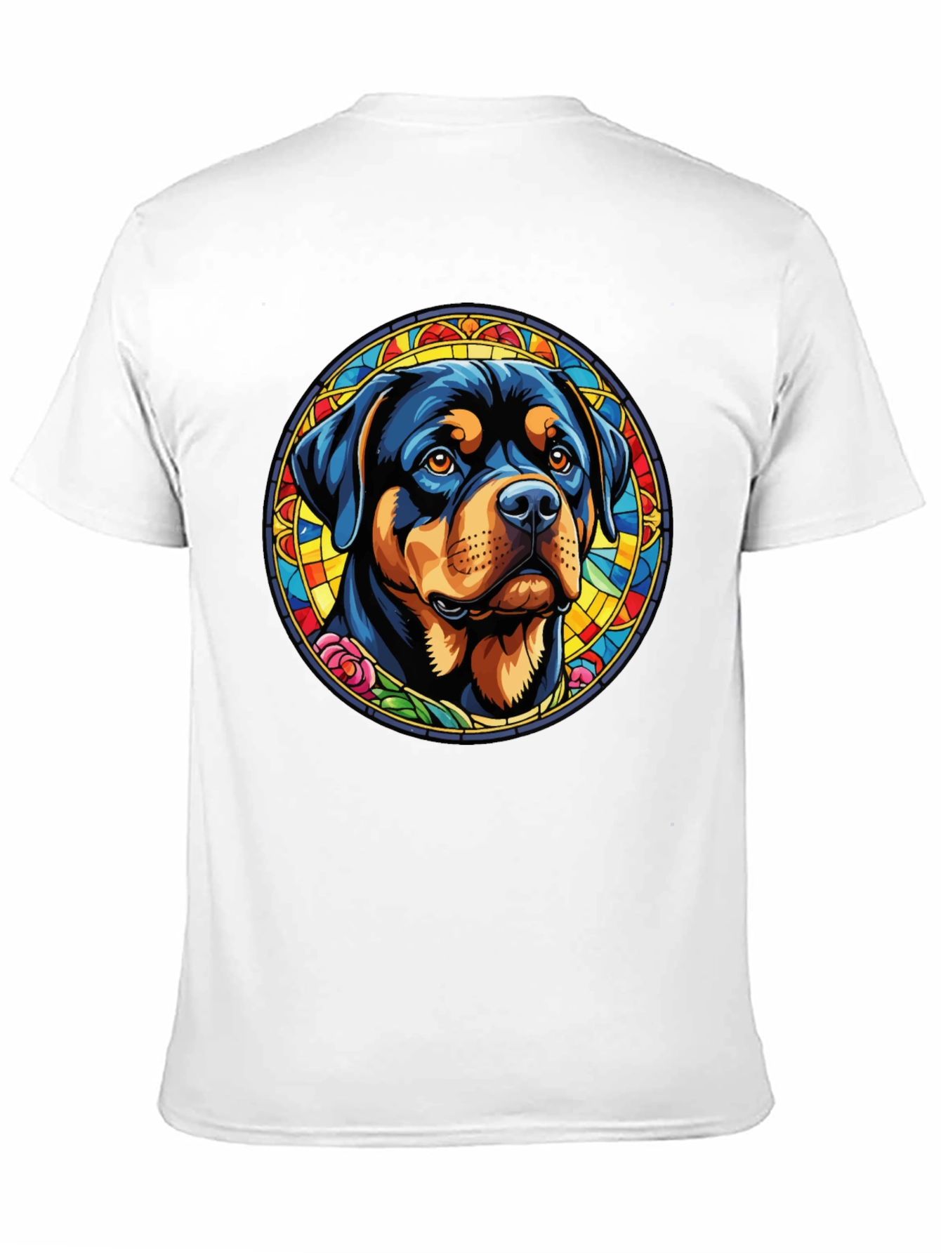 Rottweiler Stained Glass Graphic Tee - Black