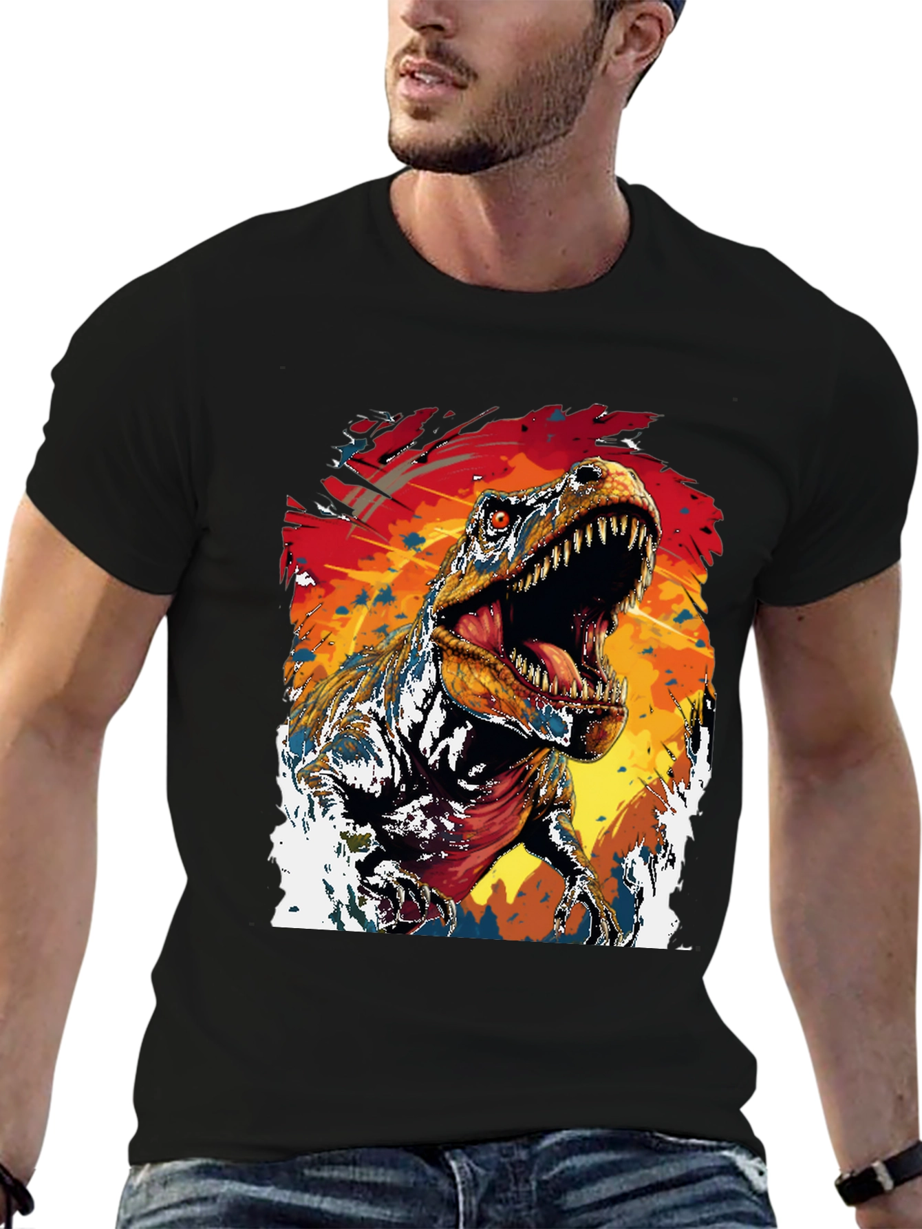 Dino Roar Graphic Tee - Black T-Shirt