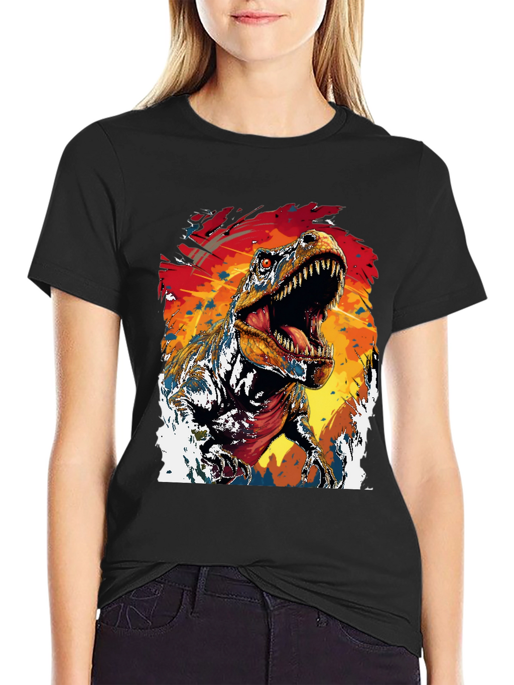 Dino Roar Graphic Tee - Black T-Shirt