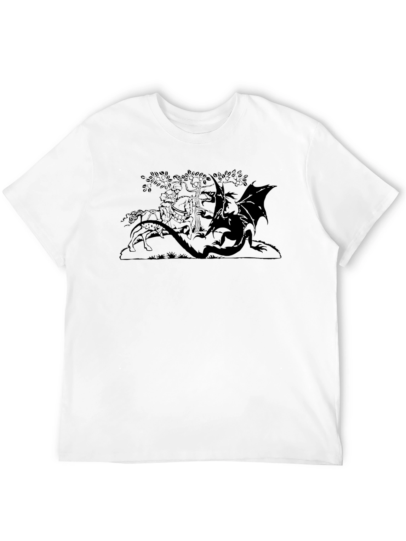 Knight and Dragon Graphic Tee - Black