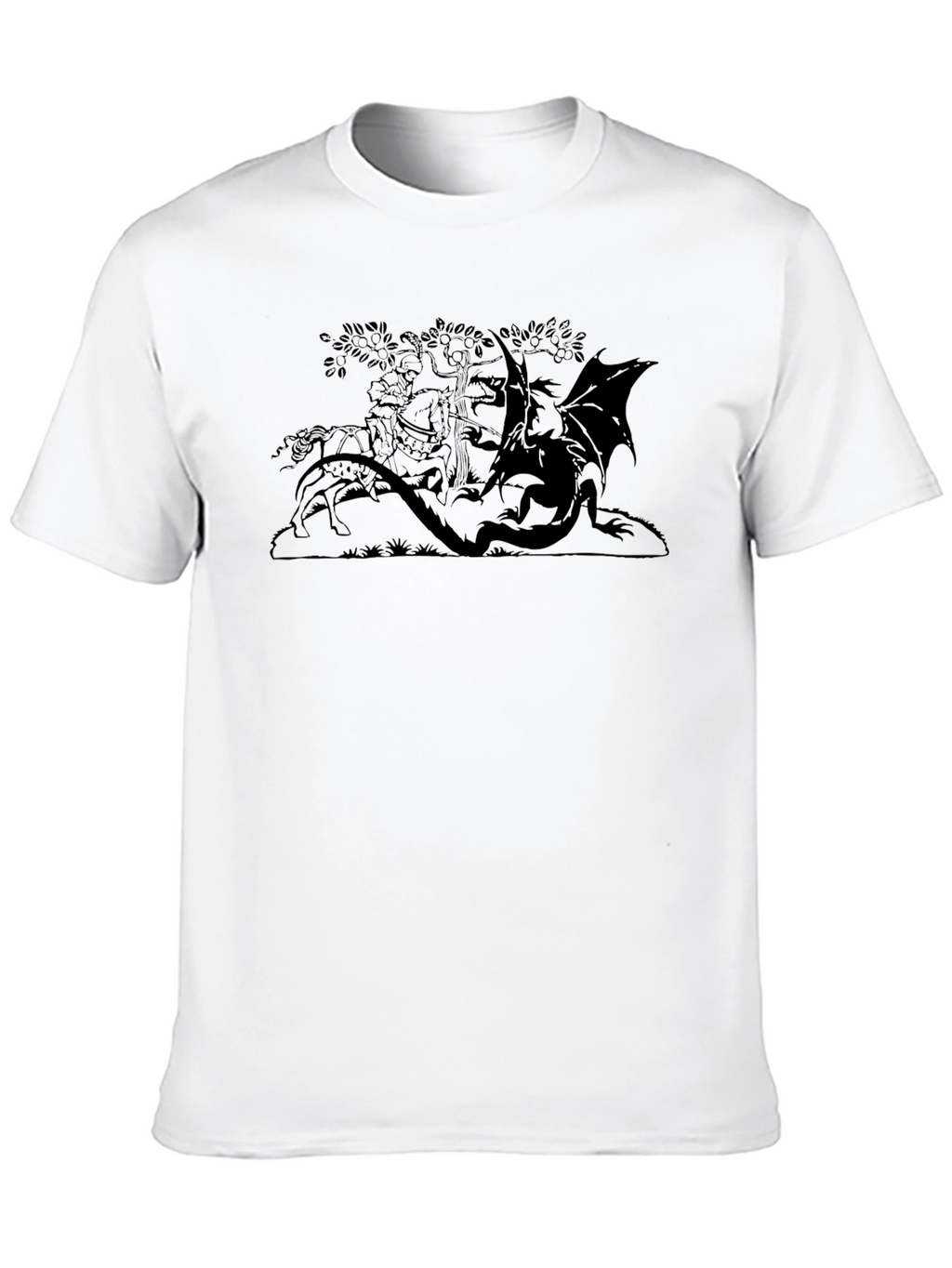 Knight and Dragon Graphic Tee - Black
