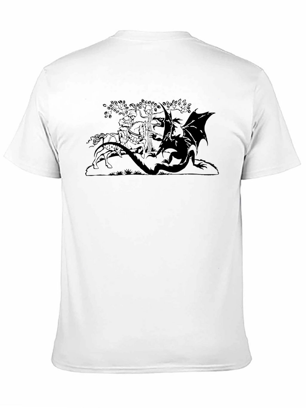 Knight and Dragon Graphic Tee - Black