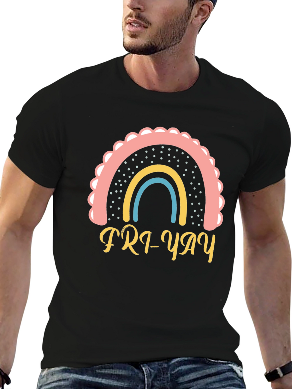 Fri-Yay Rainbow T-Shirt - Weekend Vibes!