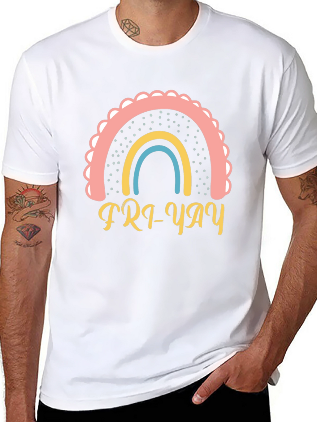 Fri-Yay Rainbow T-Shirt - Weekend Vibes!