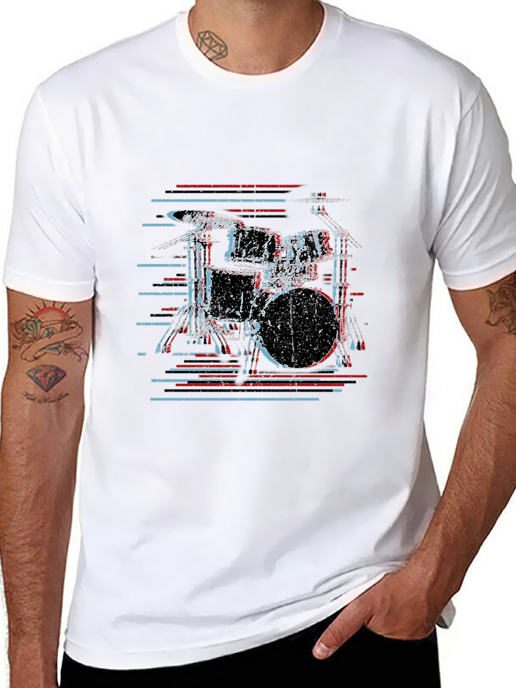 Drum Kit Graphic Tee - Cool Musician Shirt