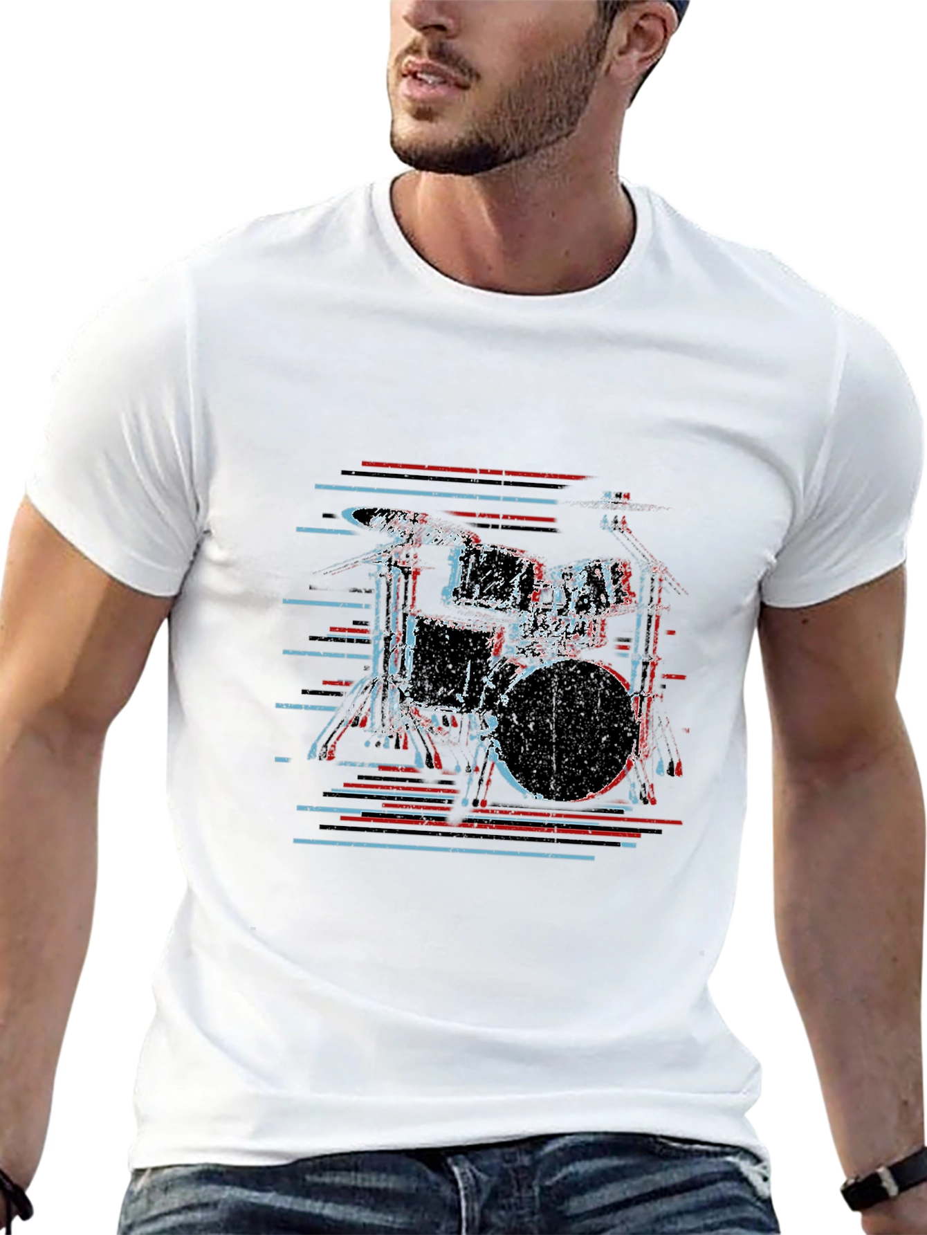Drum Kit Graphic Tee - Cool Musician Shirt