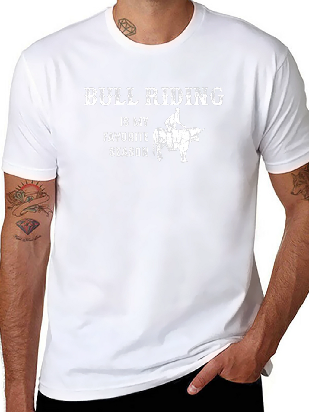 Bull Riding Favorite Season Black T-Shirt