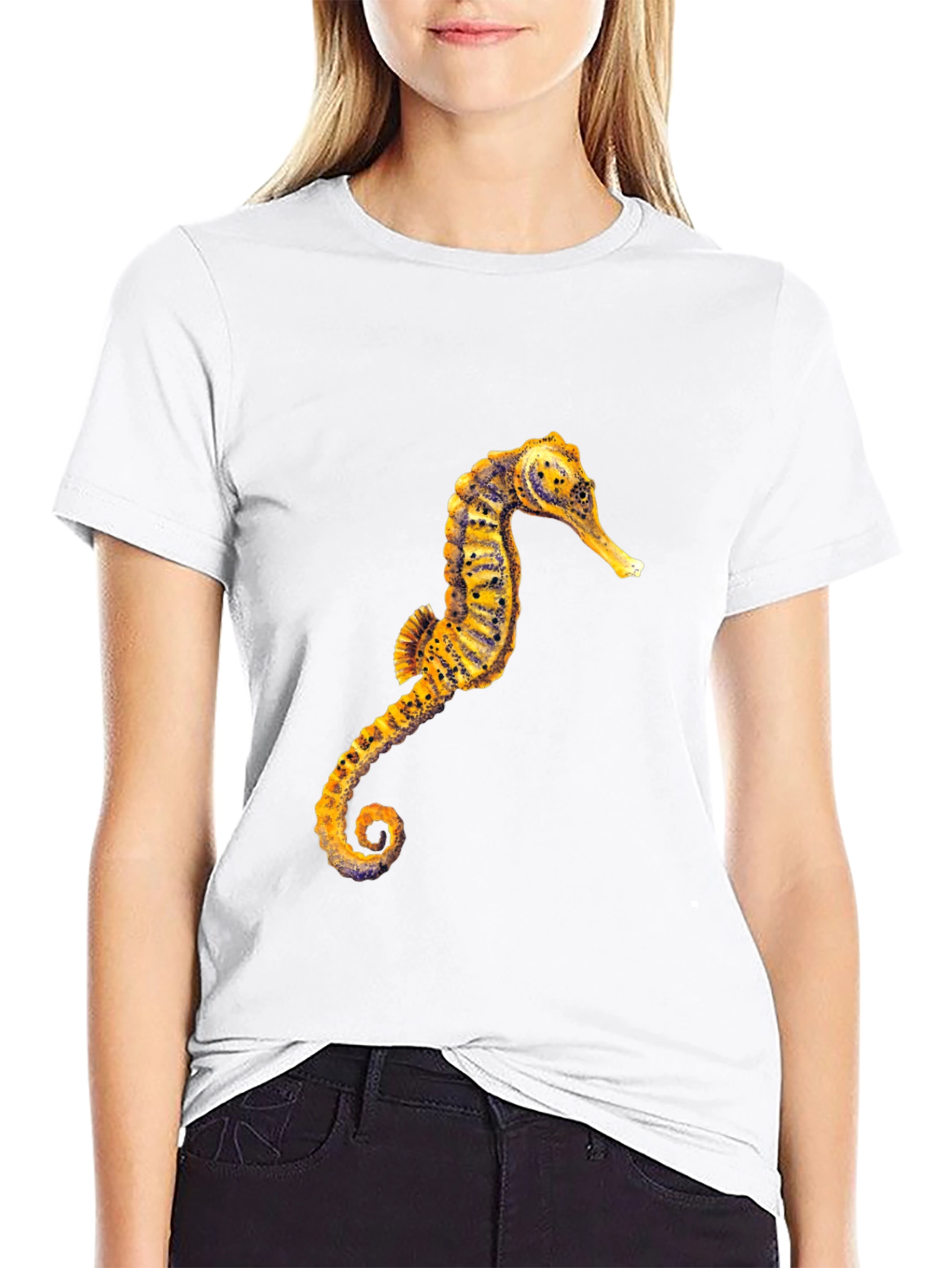 Seahorse Graphic Black T-Shirt