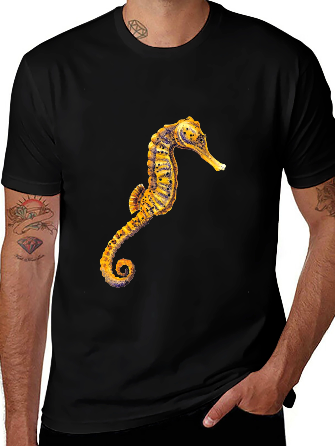 Seahorse Graphic Black T-Shirt