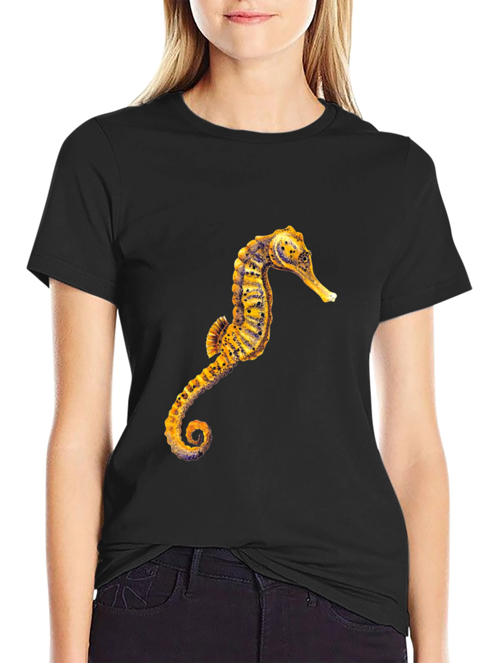 Seahorse Graphic Black T-Shirt